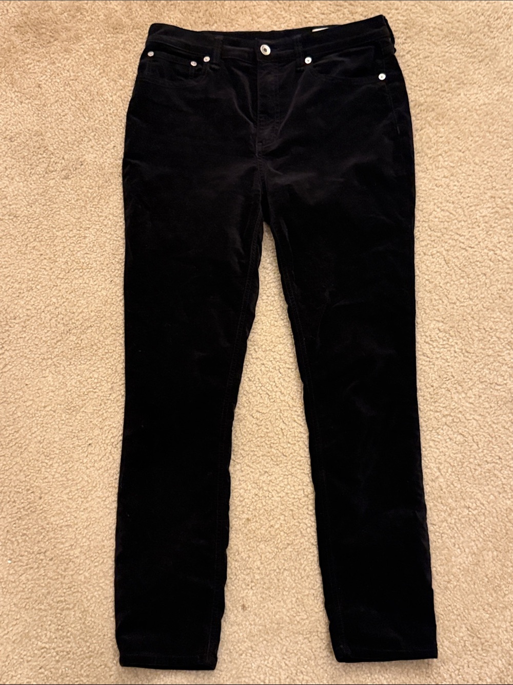 rag & bone Black velvet Skinny jeans NWOT